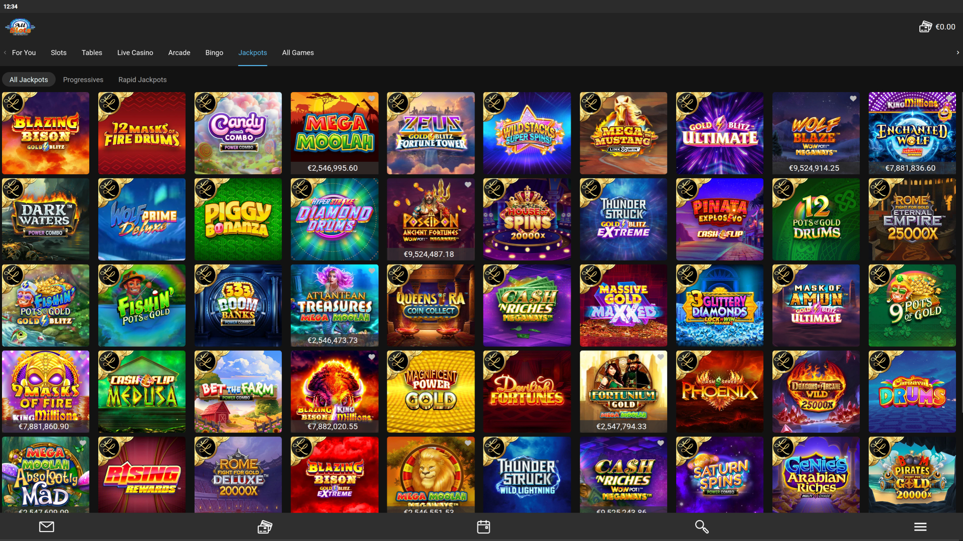 Jackpot de bureau de All Slots Casino
