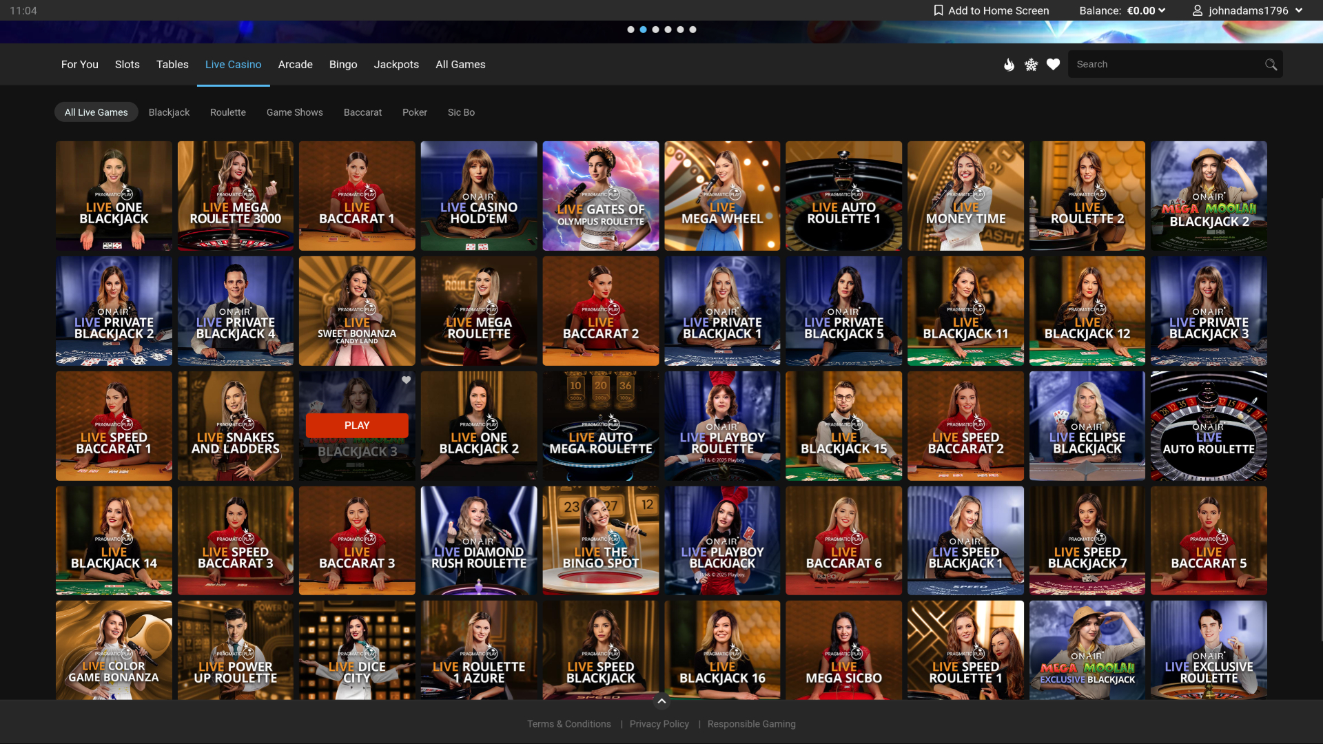 All Slots Casino Desktop Live Dealer