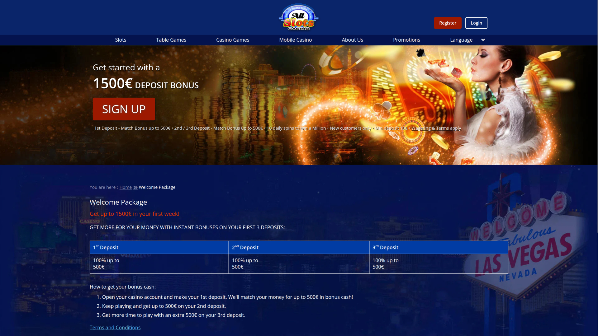 Promotions de bureau de All Slots Casino