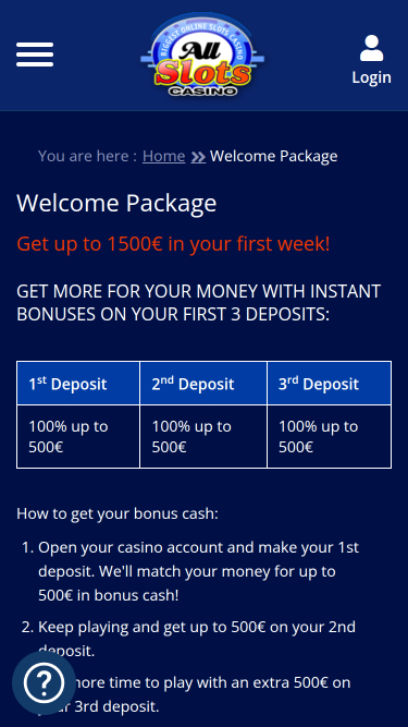 Promotions mobiles de All Slots Casino