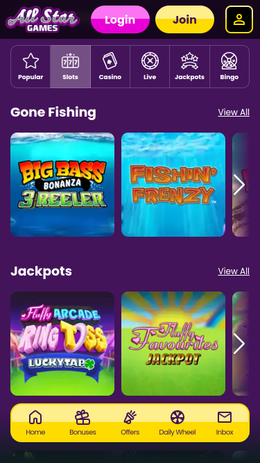 All Star Games Casino Mobile Games