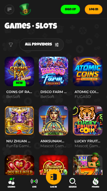 Jeux mobiles de All Wins Casino