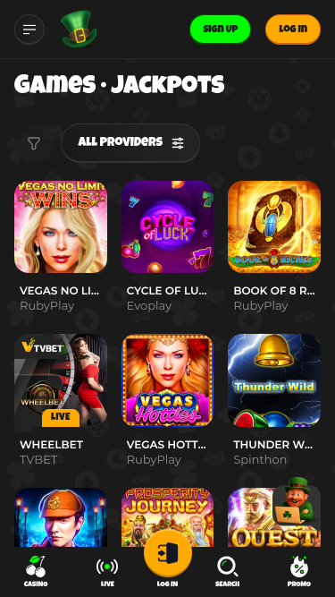 Jackpot mobile de All Wins Casino