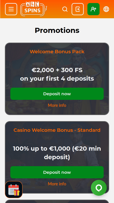 Promotions mobiles de AllSpins Casino