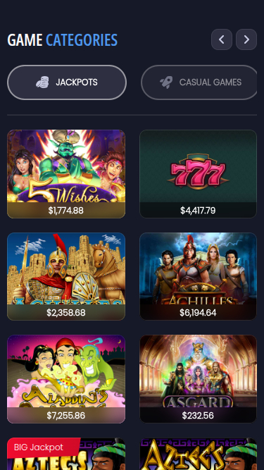 Jackpot mobile di All Stars Slots Casino