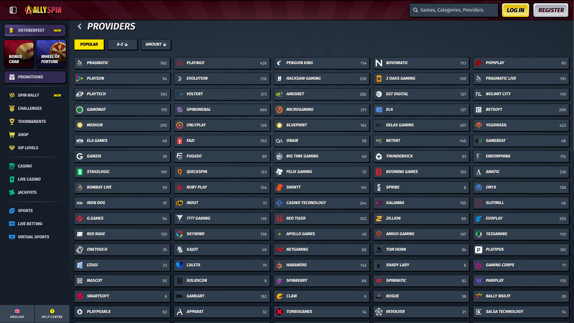 Développeurs de jeux de bureau AllySpin Casino