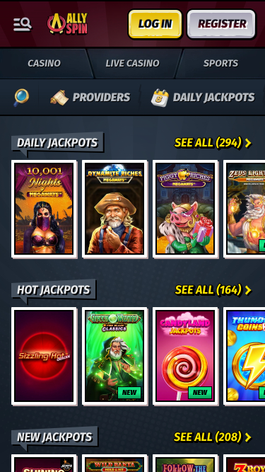 Jackpot mobile AllySpin Casino