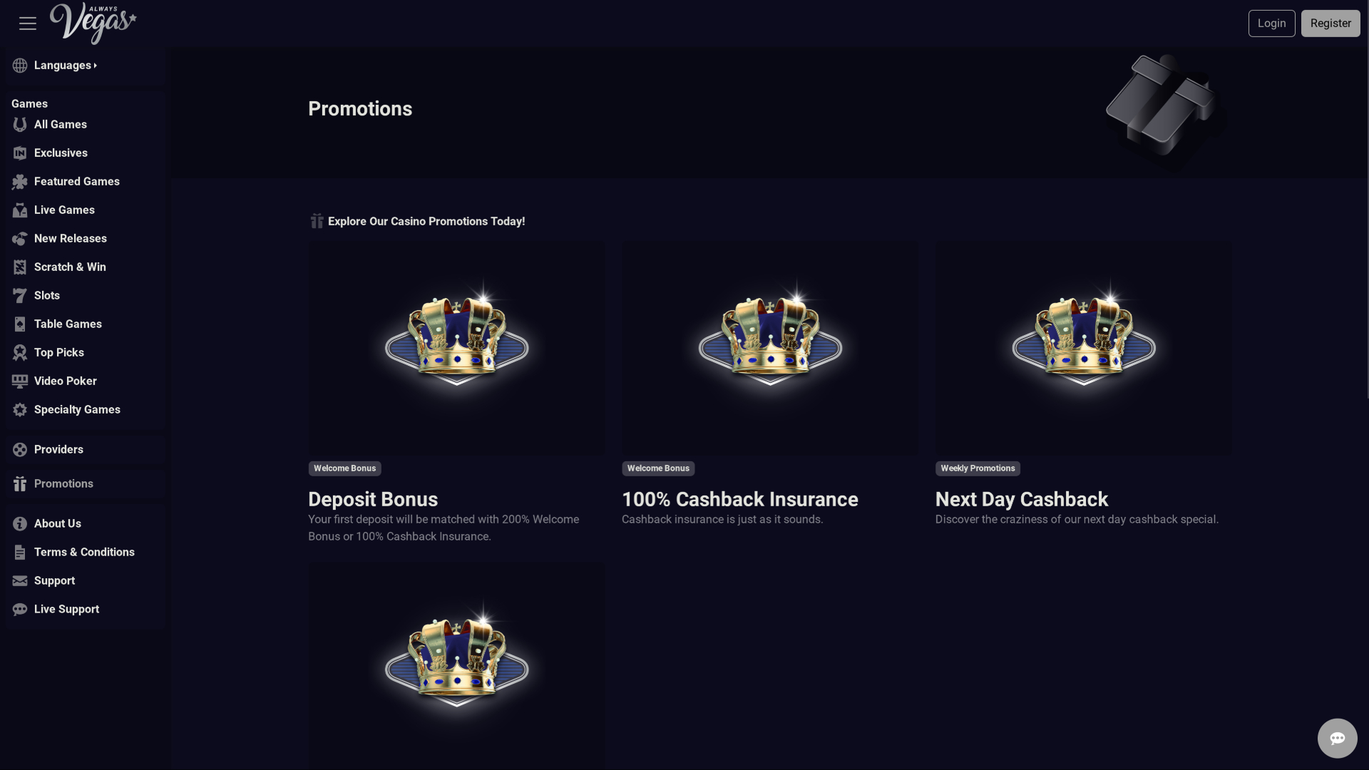 Promotions de Always Vegas Casino sur ordinateur