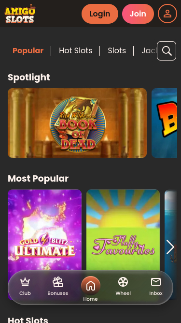 Jeux mobiles de casino Amigo Slots