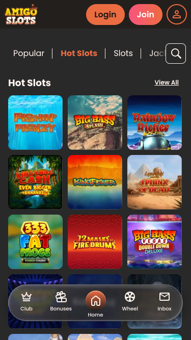 Amigo Slots Casino Mobile Machines à sous populaires