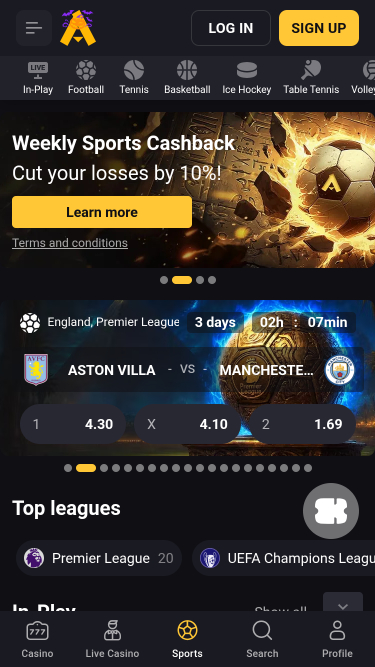 Amonbet Casino Mobile Sports