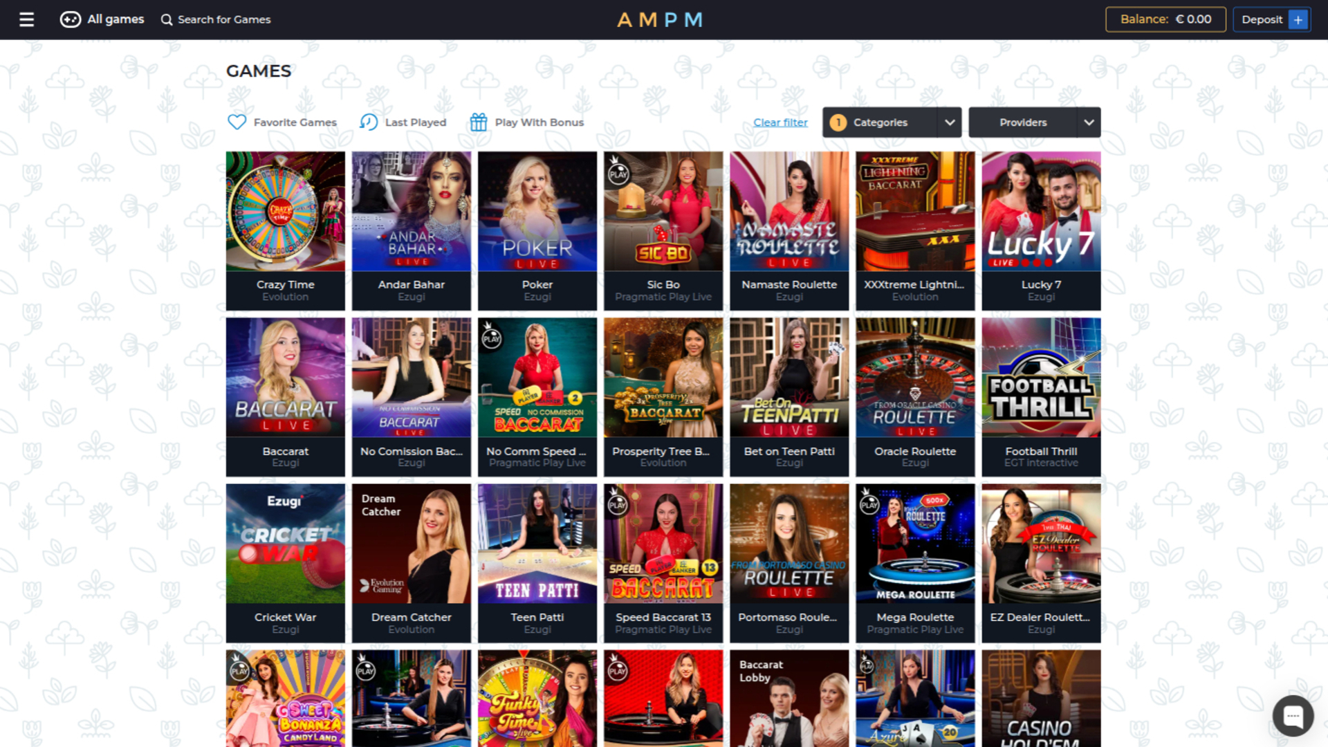 ampm Casino Desktop-Live-Dealer