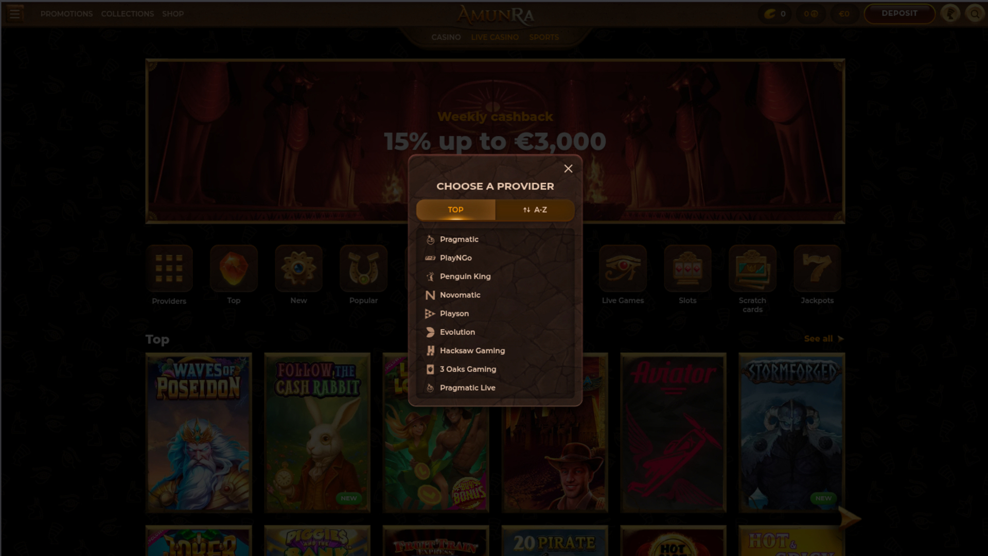 Développeurs de jeux sur ordinateur de AmunRa Casino