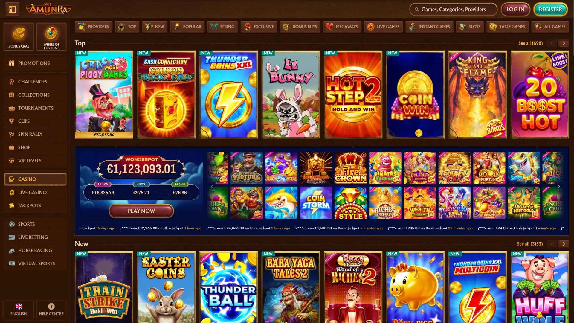 AmunRa Casino Desktop Games Image