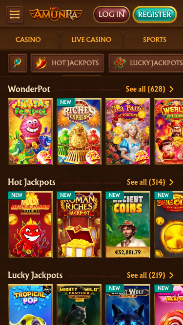 AmunRa Casino Mobile Jackpot Image
