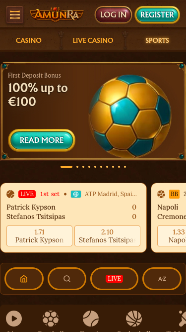 AmunRa Casino Mobile Sports Image