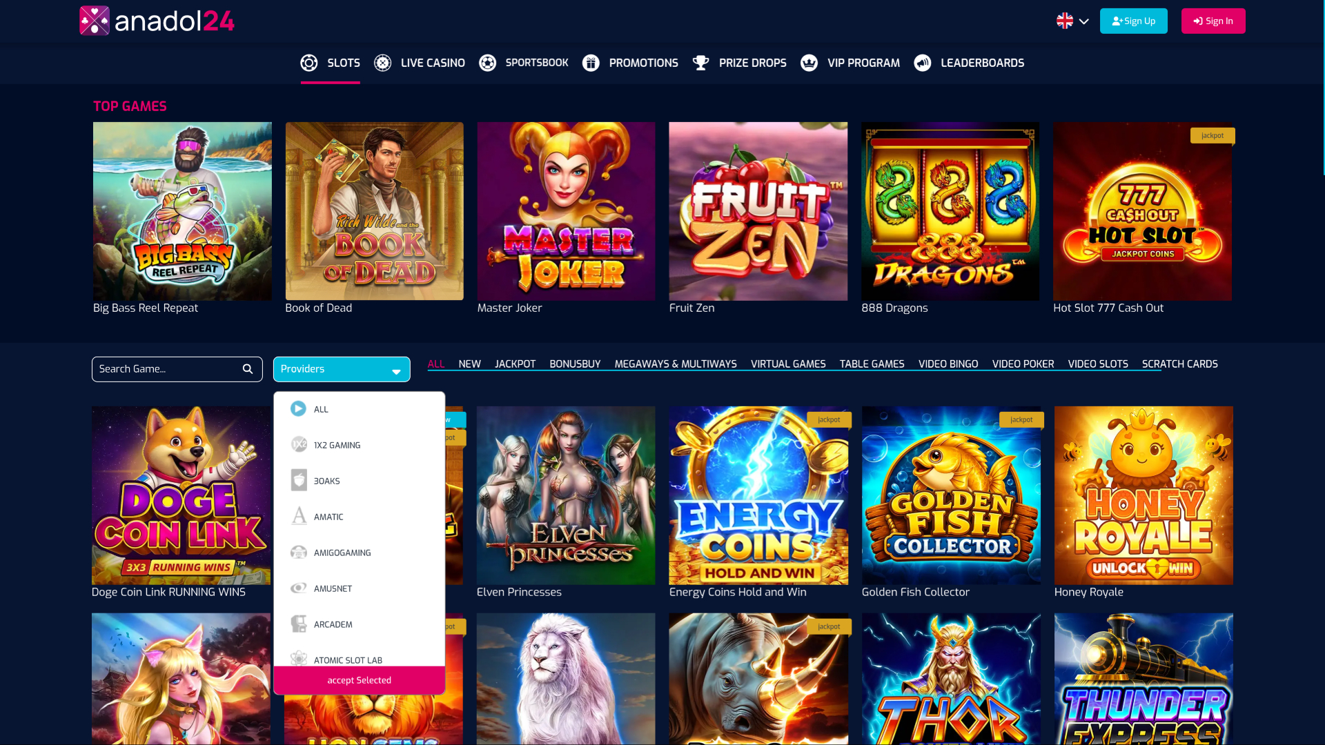 Anadol24 Casino Desktop Game Developers