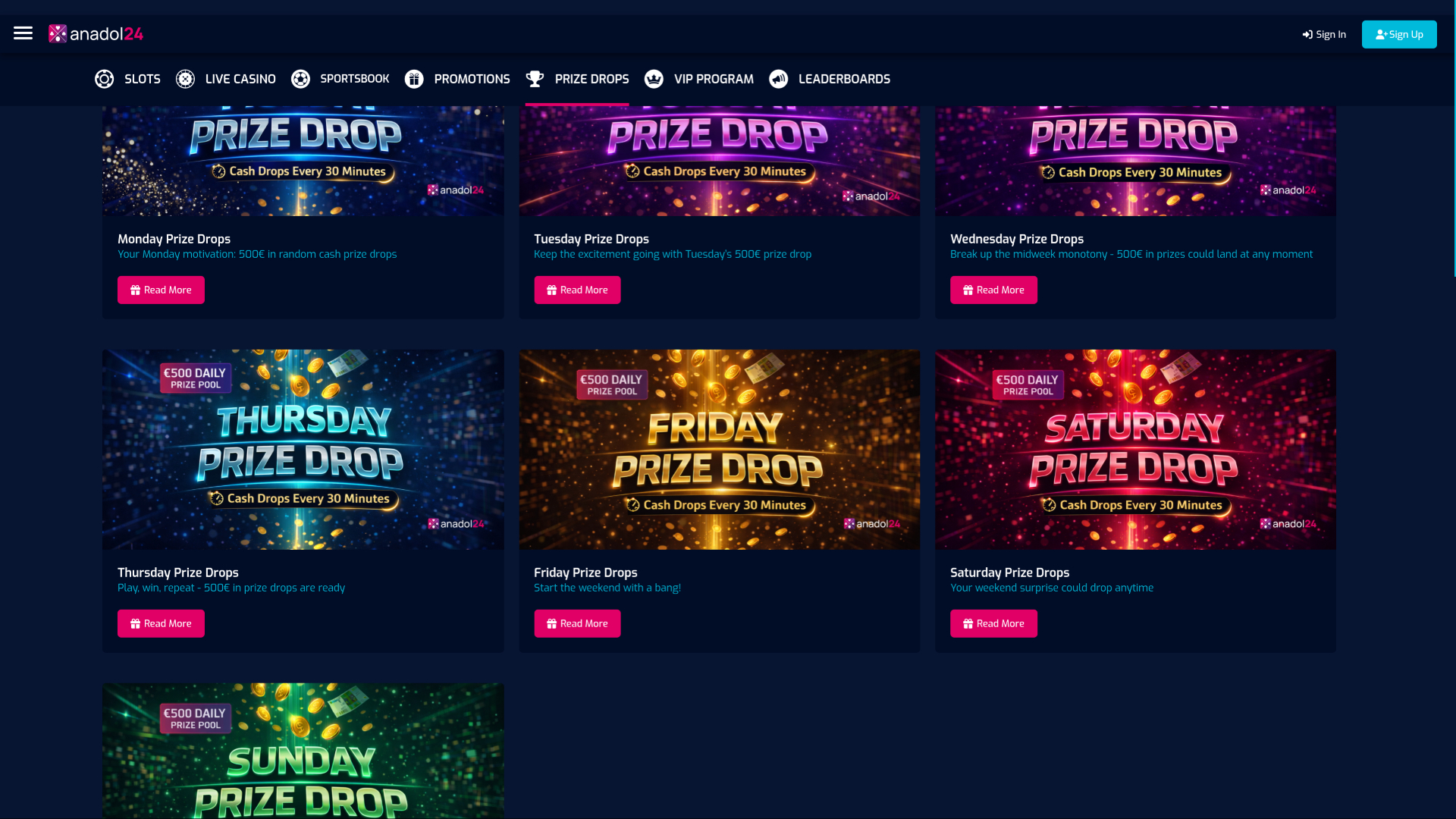 Anadol24 Casino Desktop Prize Drops