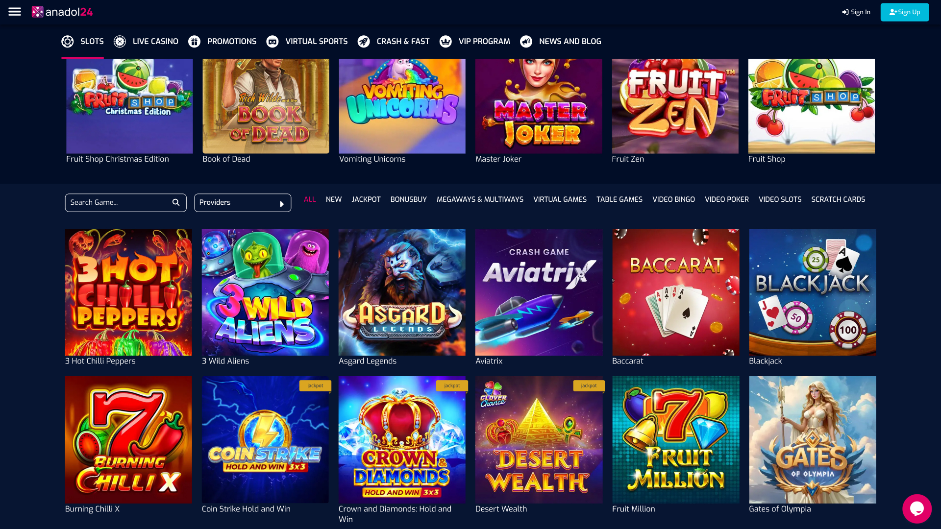 Juegos de casino Anadol24