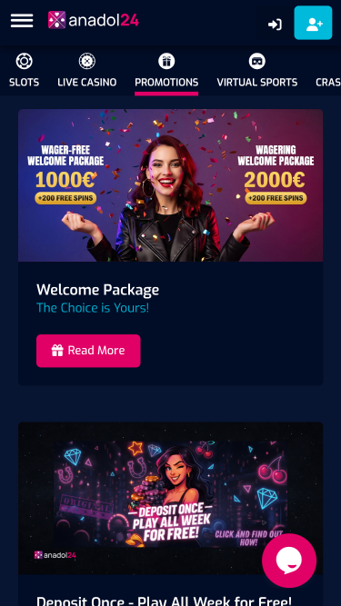 Promociones del casino Anadol24