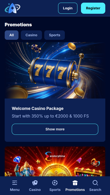 Promociones de escritorio del casino Andromedasino