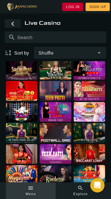 Image de croupier en direct sur mobile de casino anonyme