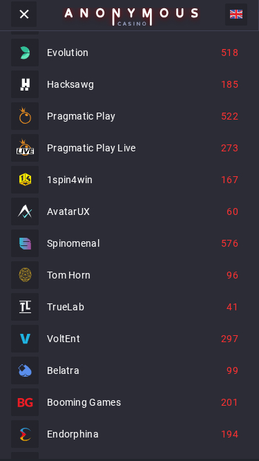 Développeurs de jeux mobiles de anonymouscasino