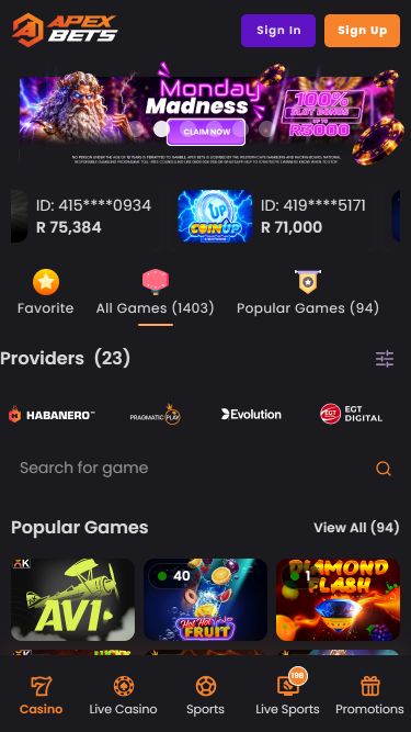Développeurs de jeux mobiles de casino ApexBets