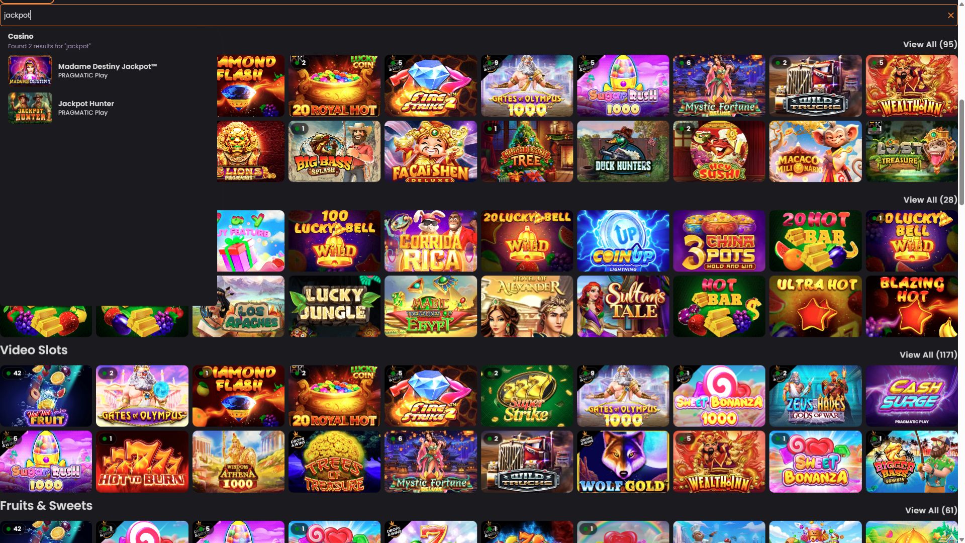Jackpot de bureau du casino ApexBets