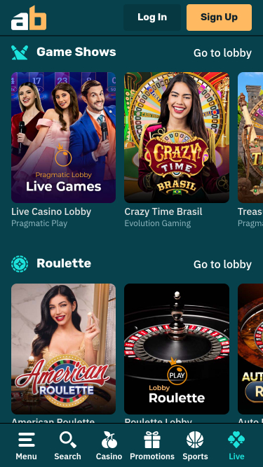 Casino móvil Arcanebet con crupier en vivo