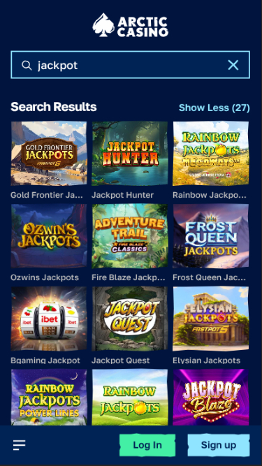 Джекпот Arctic Casino на мобильном