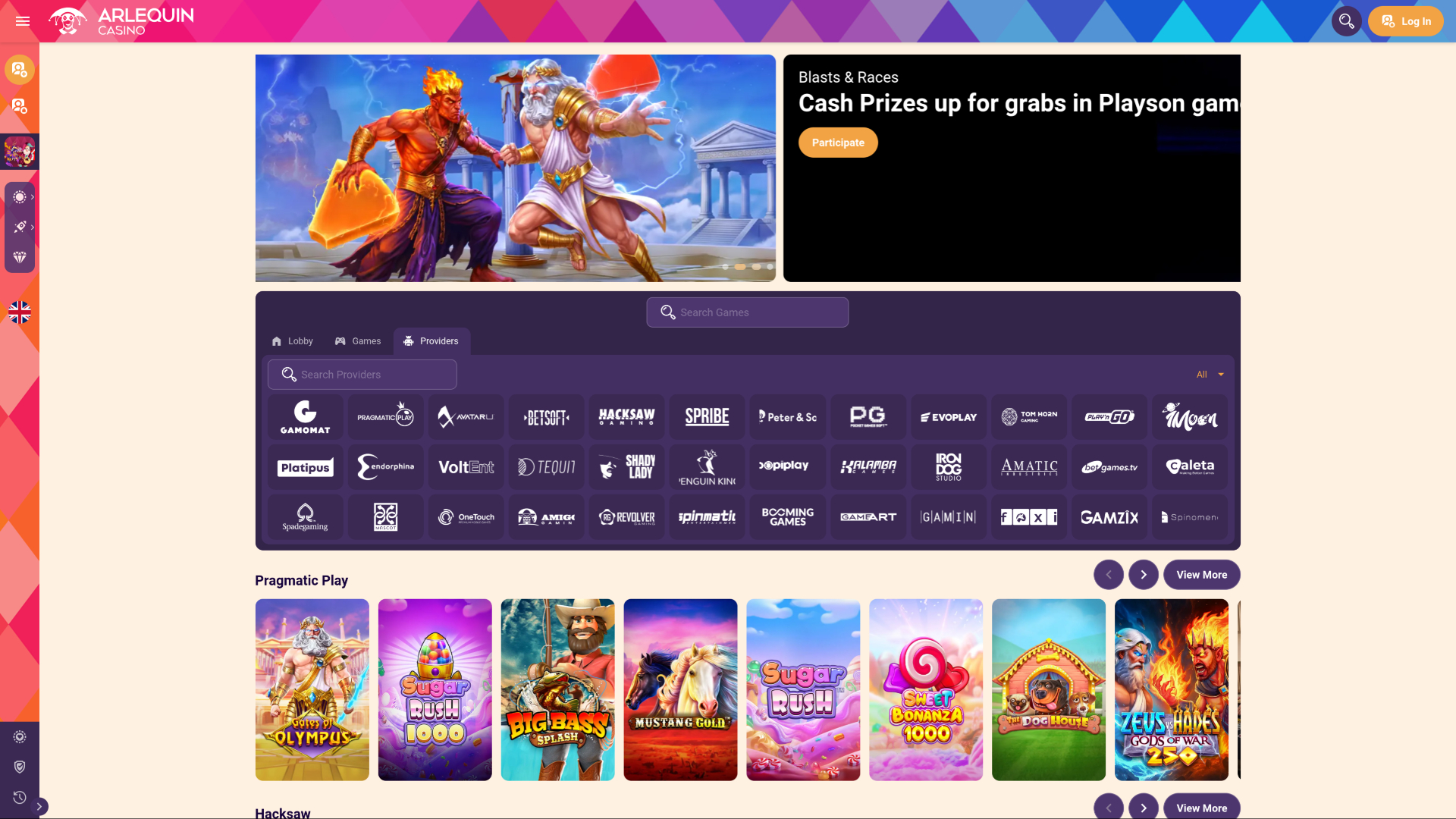Desenvolvedores de jogos para computador do Arlequin Casino