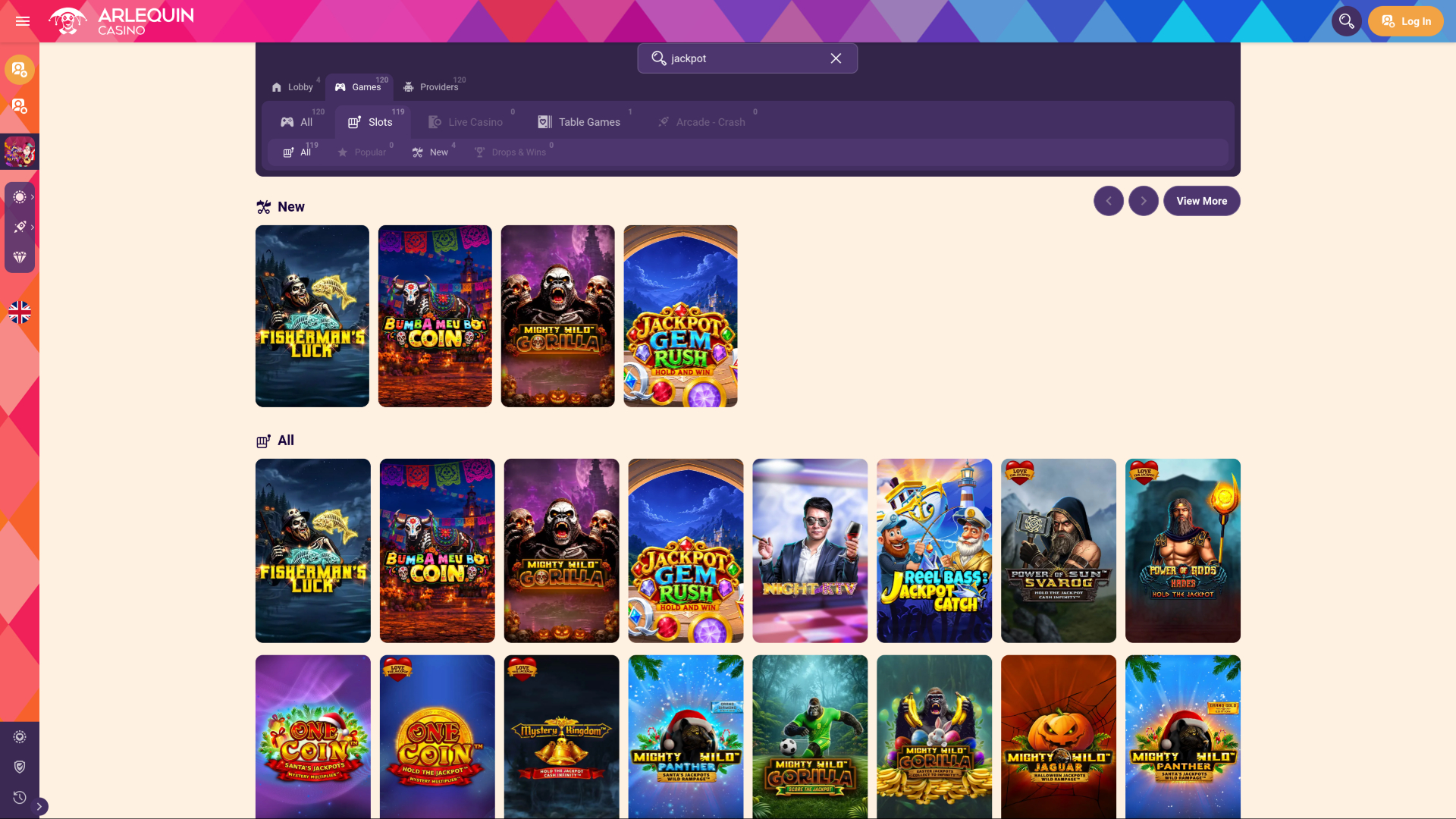 Arlequin Casino Desktop Jackpot