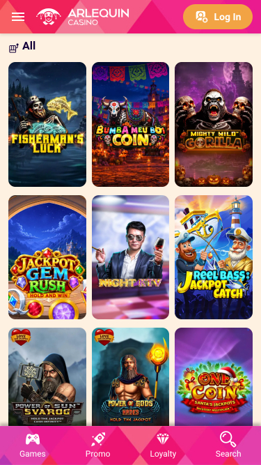 Jackpot móvel do Arlequin Casino