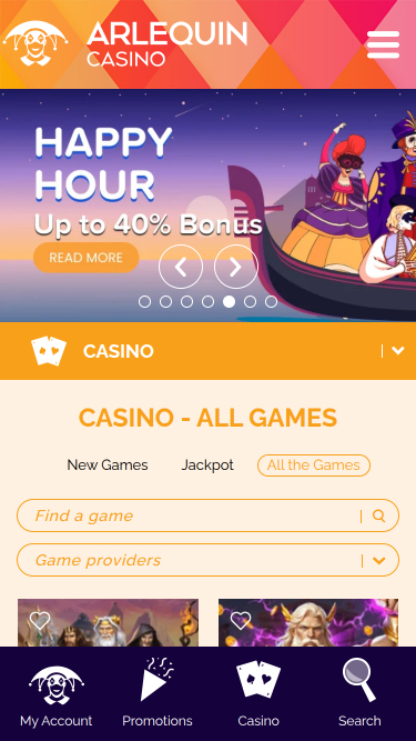 Arlequin Casino Games Mobile
