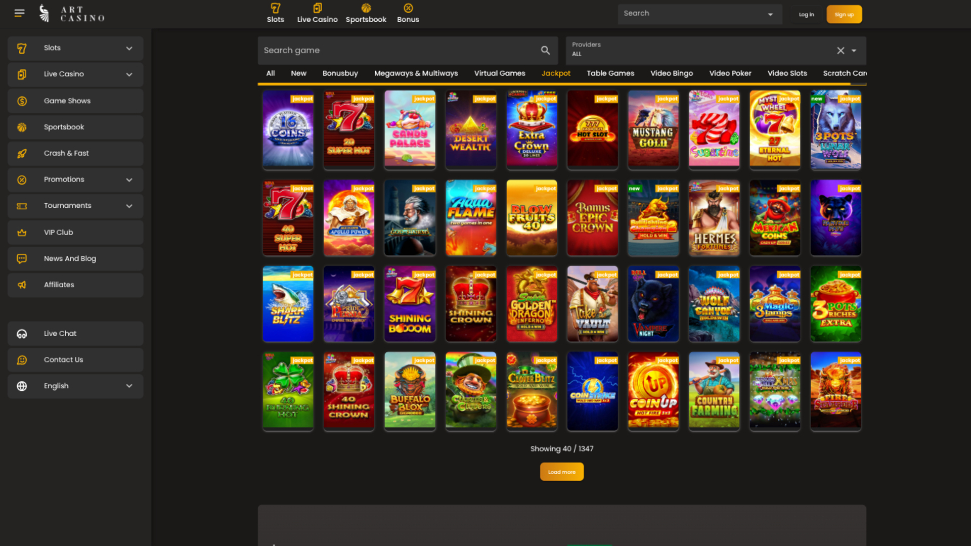 Jackpot de bureau d'Art Casino