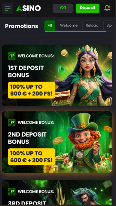 Promotions mobiles d'Asino Casino