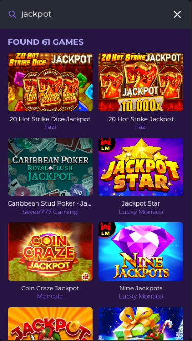 Jackpot mobile d'Astrozino Casino