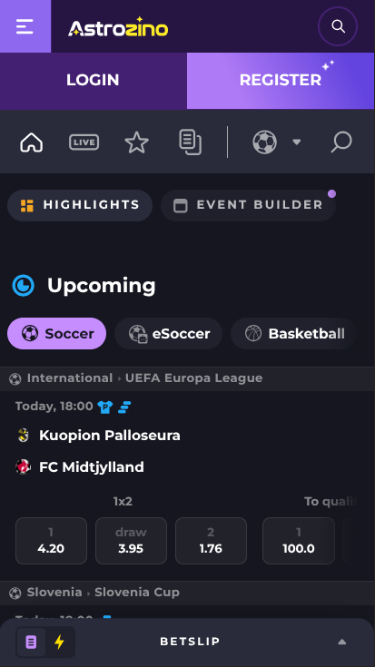 Sports mobiles d'Astrozino Casino