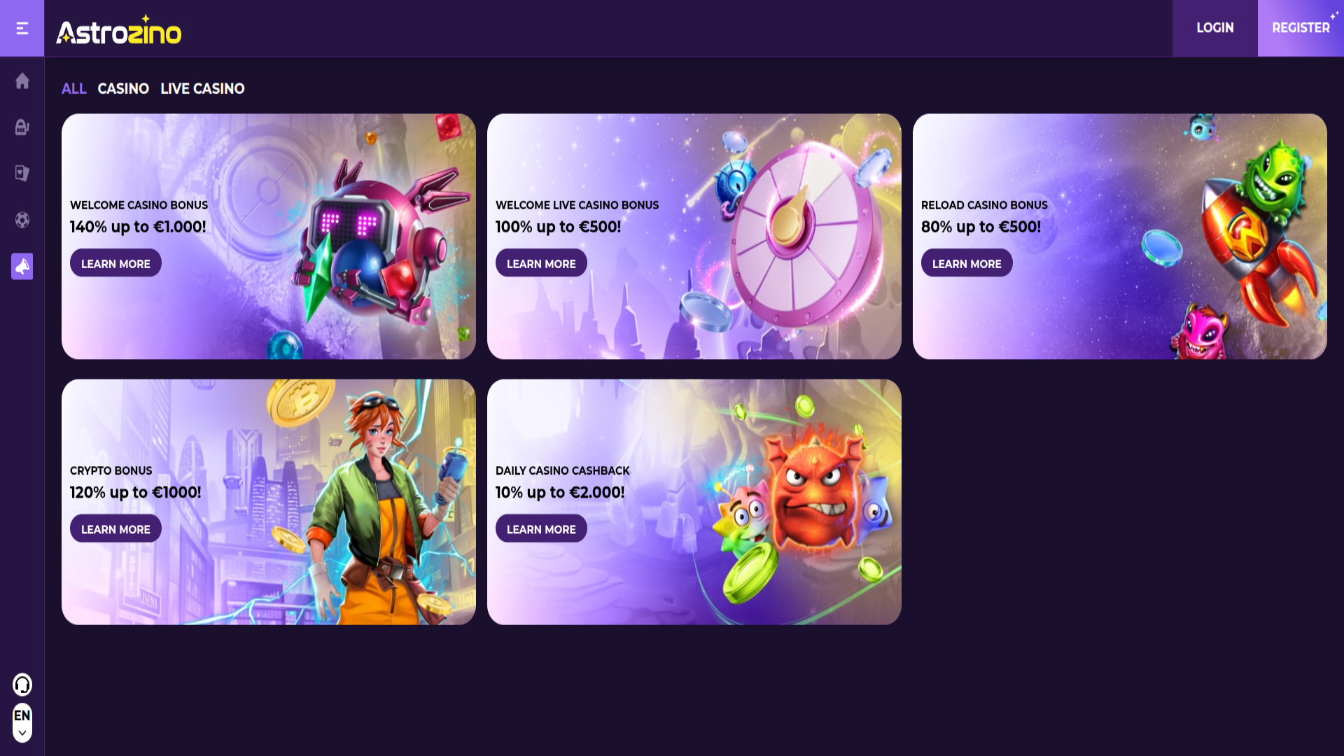 Promotions sur ordinateur de Astrozino Casino