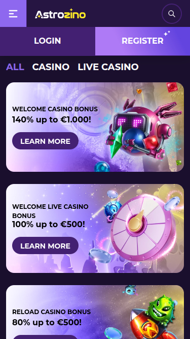Promotions mobiles de Astrozino Casino