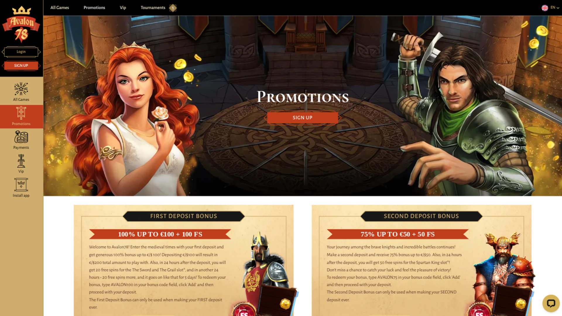 Promotions de bureau d'Avalon78 Casino