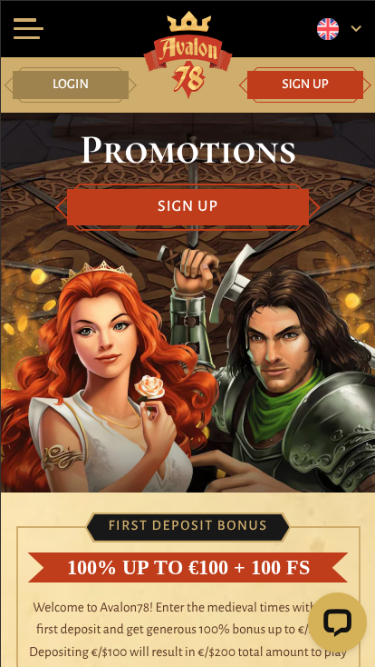 Promotions mobiles d'Avalon78 Casino