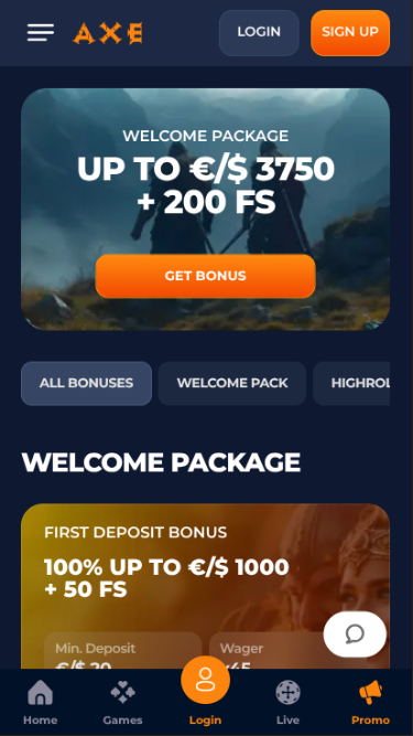 Axe Casino Mobile Promotions
