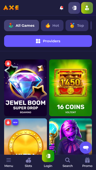 Axe Casino Mobile Games