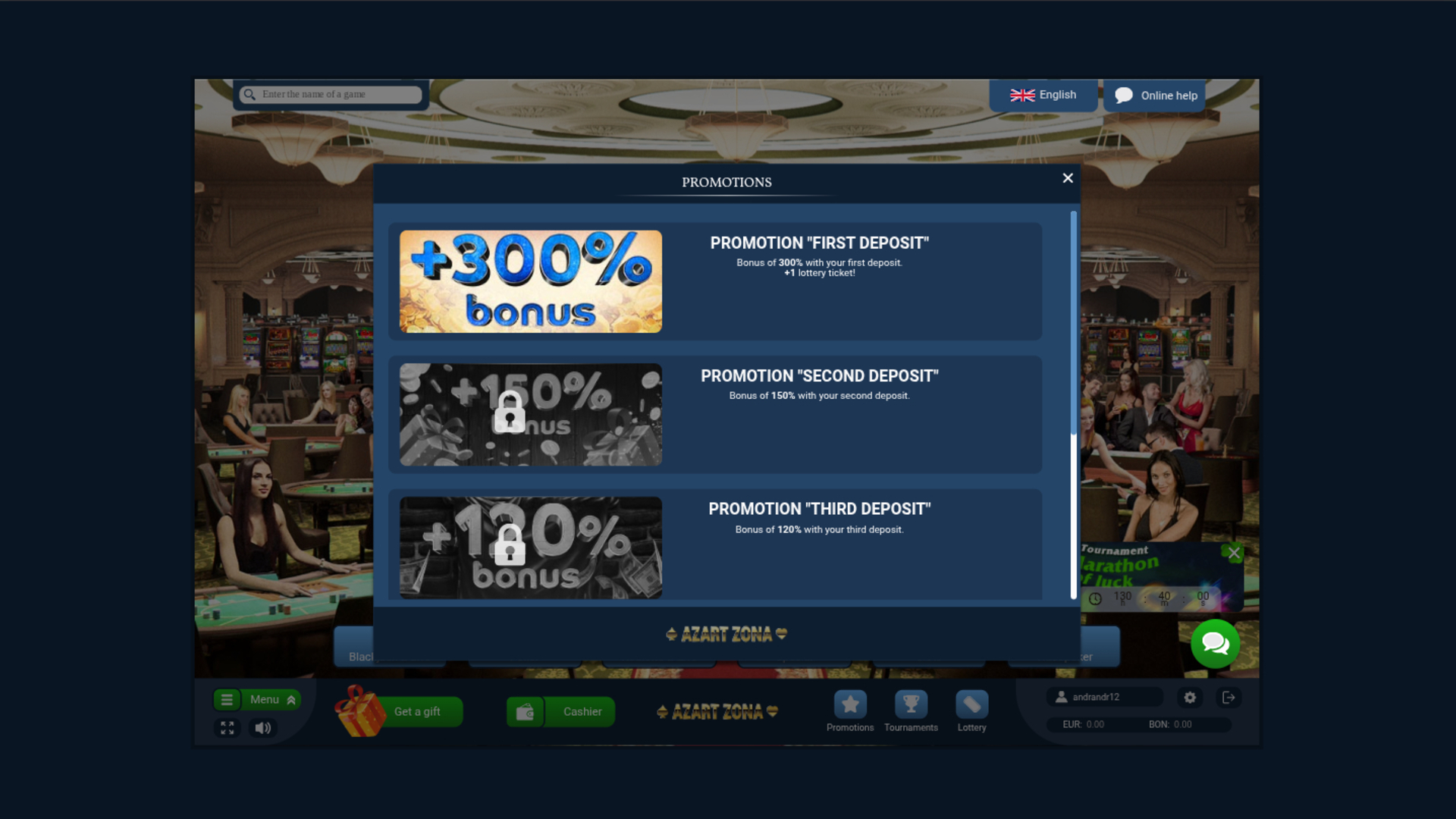 Azart Zona Casino Desktop Promotions