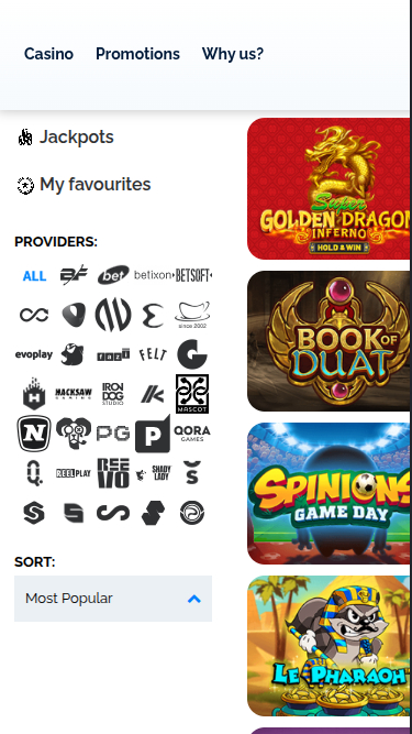 Desarrolladores de juegos móviles de Azur Casino