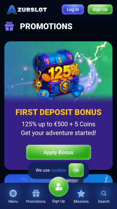 Azur Slot Casino-Aktionen (Mobil)