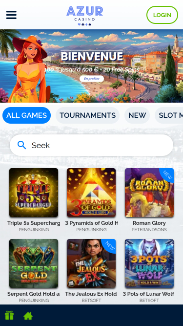 Jeux mobiles de Azur Casino
