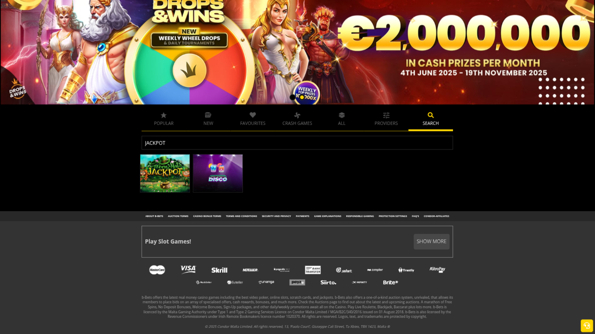 Jackpot de bureau de b-Bets Casino